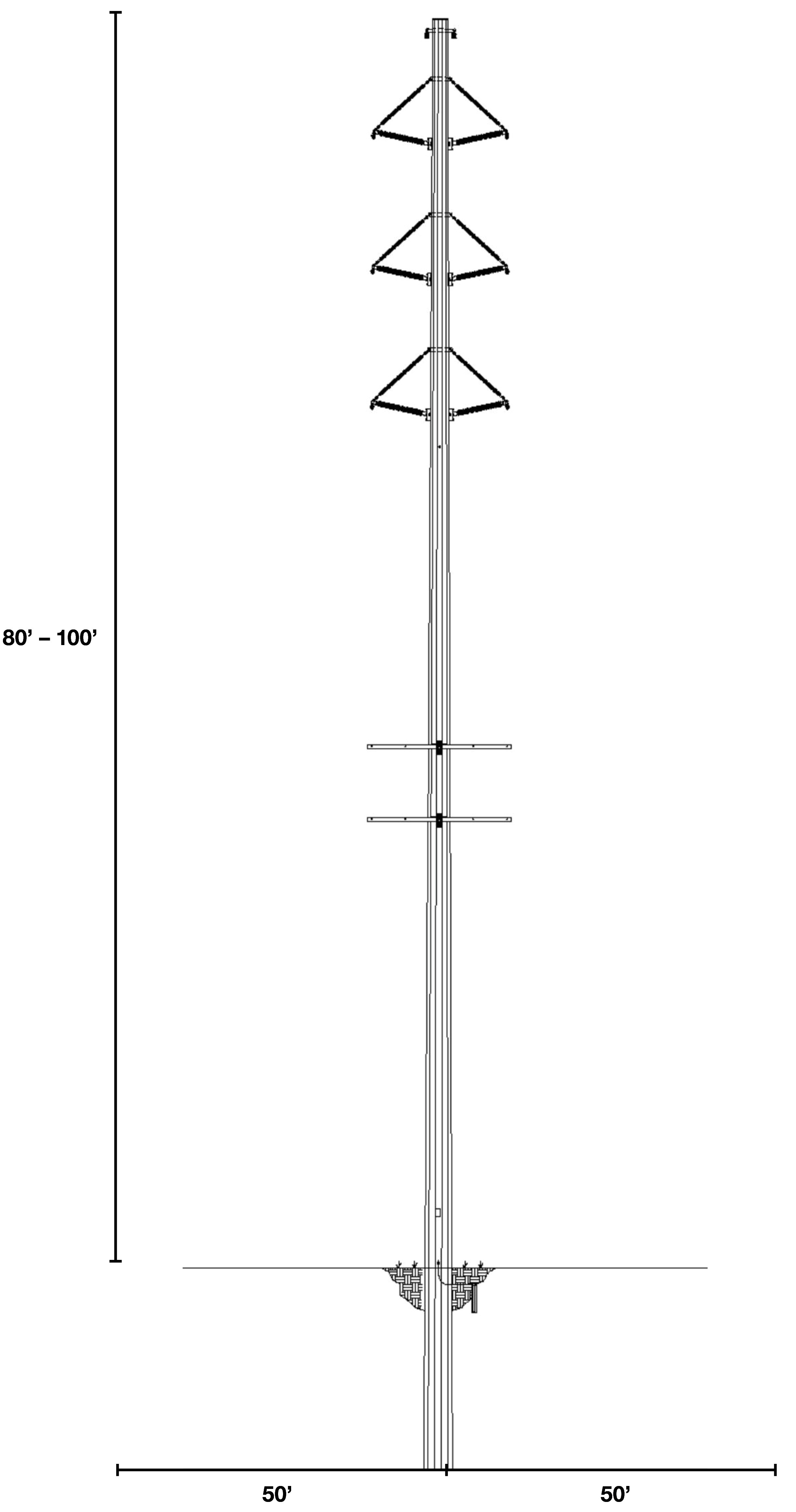 Double Circuit 115 kV Tangent Steel Monopole graphic